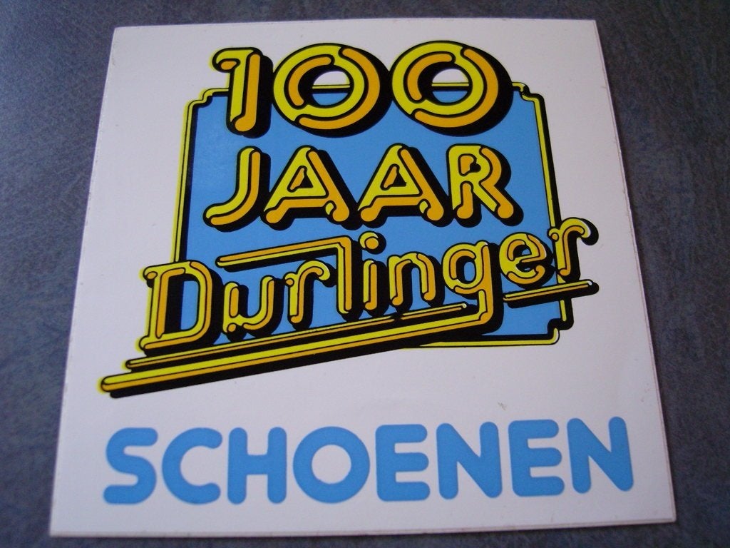 sticker 100 jaar durlinger schoenen, Ophalen, Zo goed als nieuw