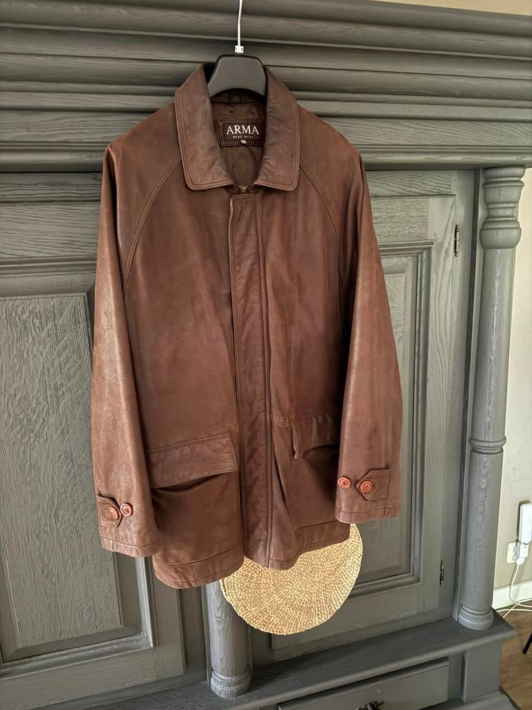 Prachtige Vintage Jas - Soepel Leder, Ophalen of Verzenden, Zo goed als nieuw, Overige maten, Bruin
