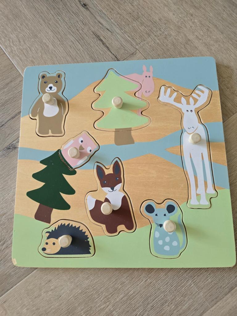 Mooie houten puzzel van kids concept 7 stukjes, Ophalen of Verzenden, Zo goed als nieuw, Van hout, Minder dan 10 stukjes