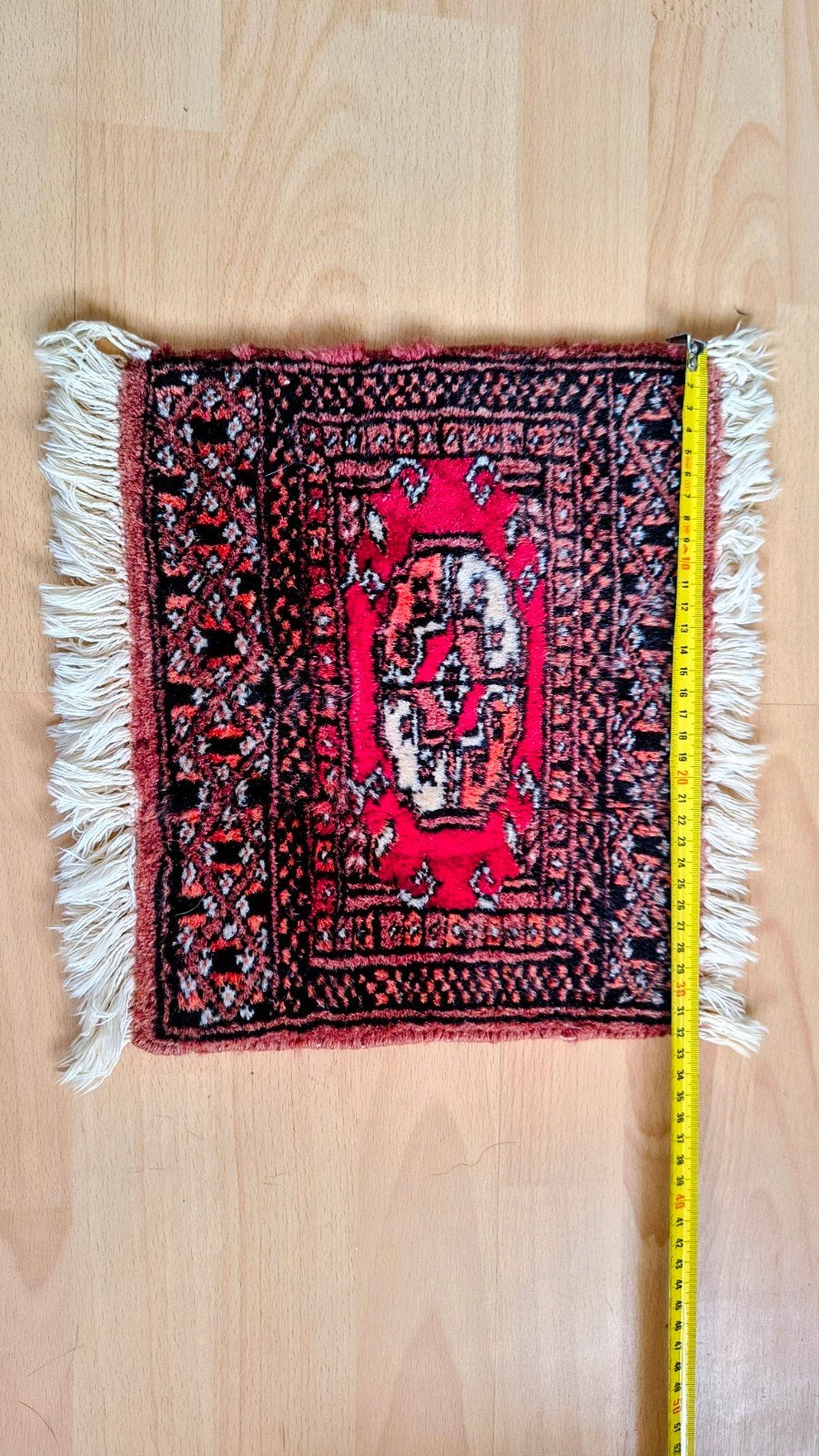 Klein vintage kleedje met traditioneel patroon, Minder dan 50 cm, Gebruikt, Vierkant, Traditioneel, Etnisch, Vintage