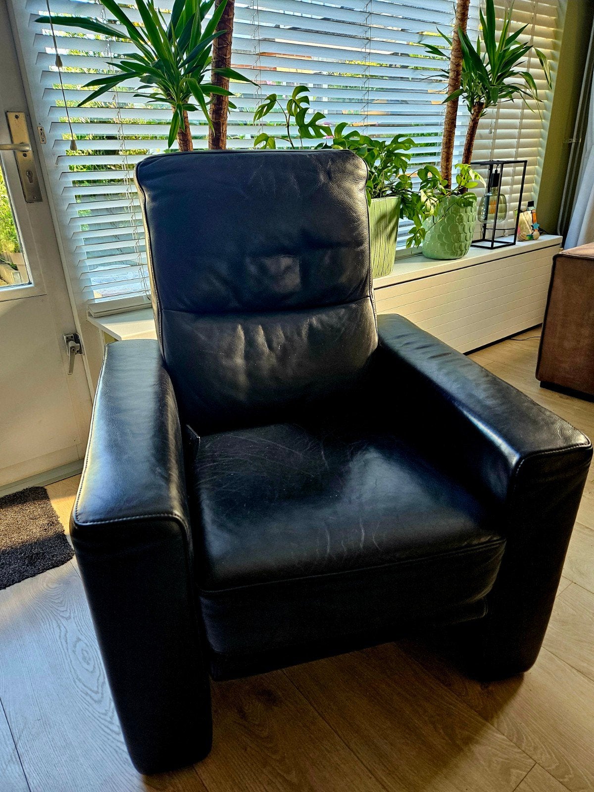 Zwart leren elektrische relaxfauteuil - Goossen, Ophalen, Gebruikt, Leer