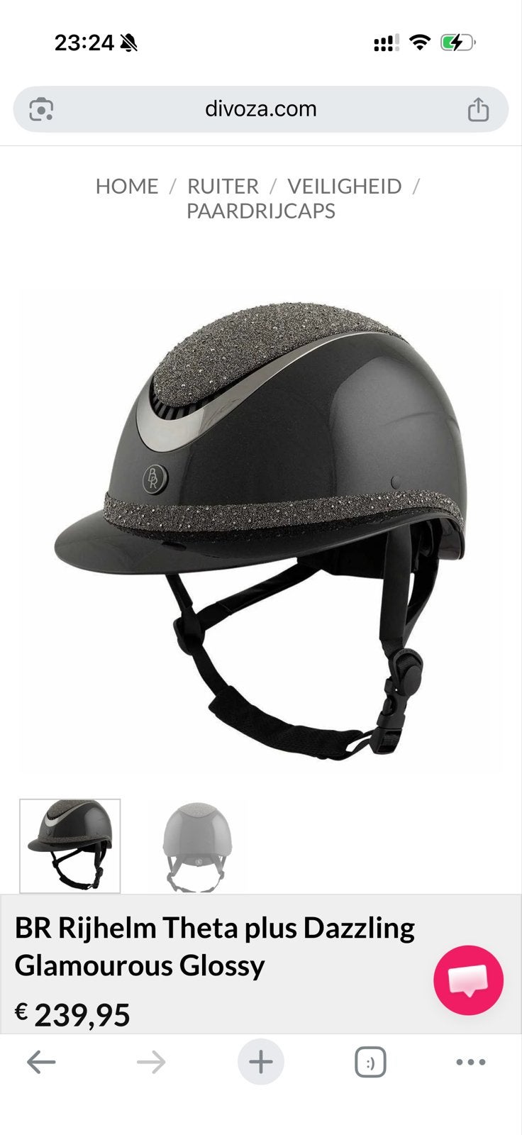 BR riding dazzeling cap gloed noeuw!, Dieren en Toebehoren, Ophalen, Inclusief opbergtas, Kinderen, Dressuur