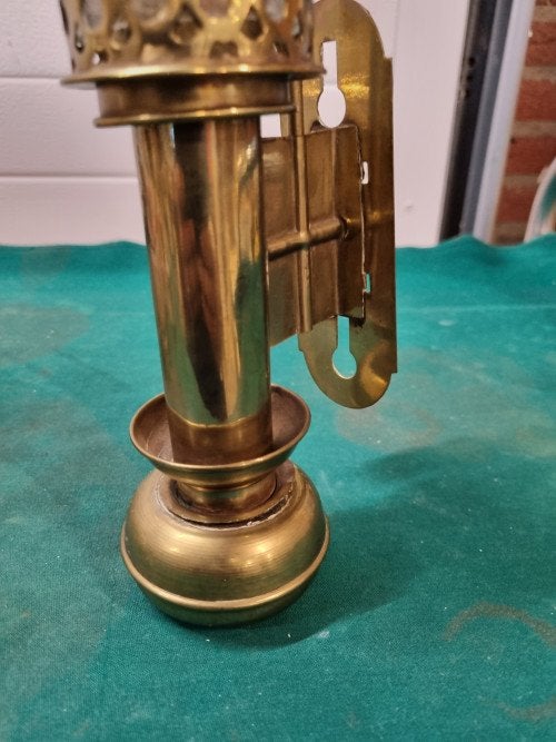 Foto 3 van kaarslamp antiek koper vintage