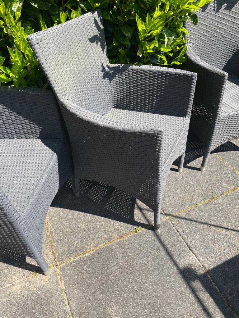 Wicker tuinstoelen - antraciet, Tuin en Terras, Tuinstoelen, Ophalen, Gebruikt, Wicker