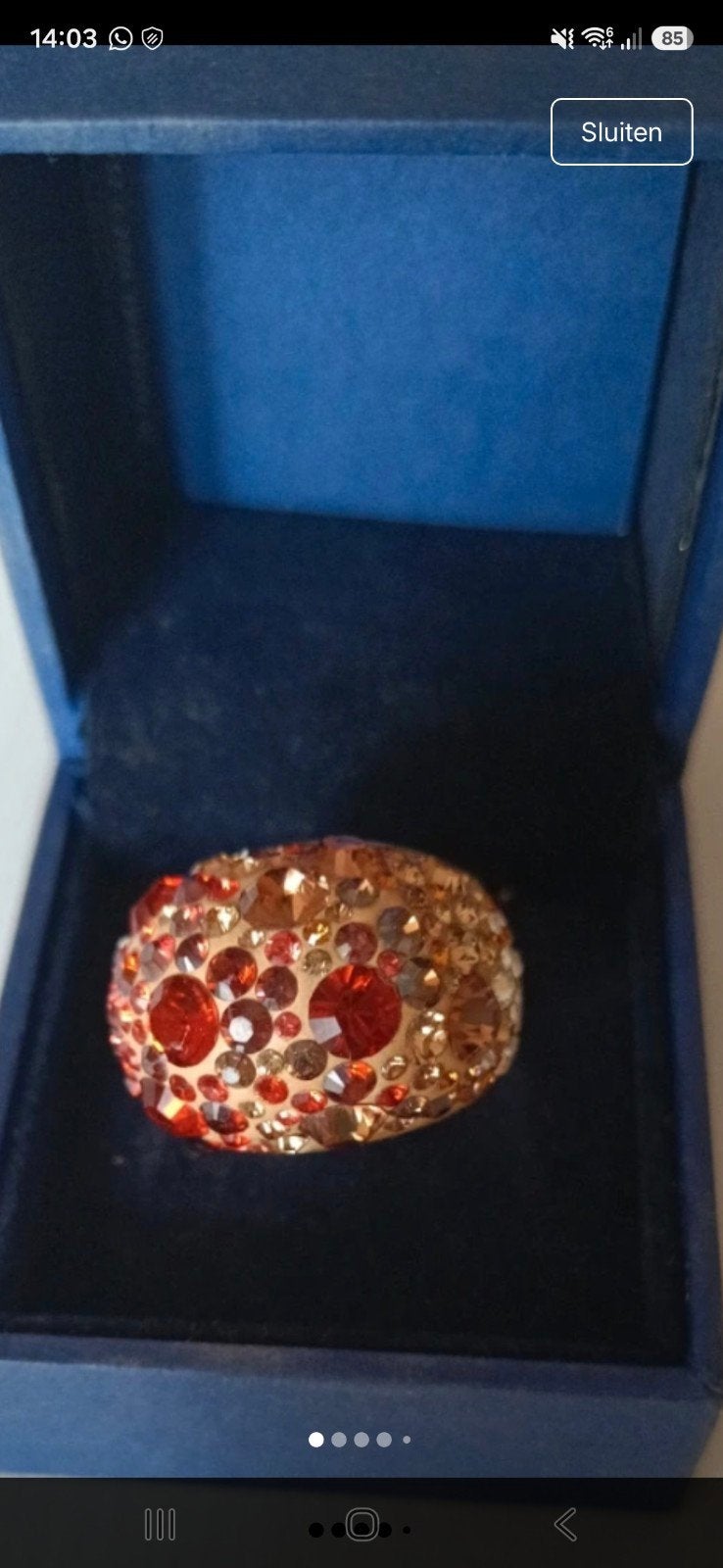 swarovski ring, Sieraden, Tassen en Uiterlijk, Ringen, Verzenden, Dame, Rood, Zilver