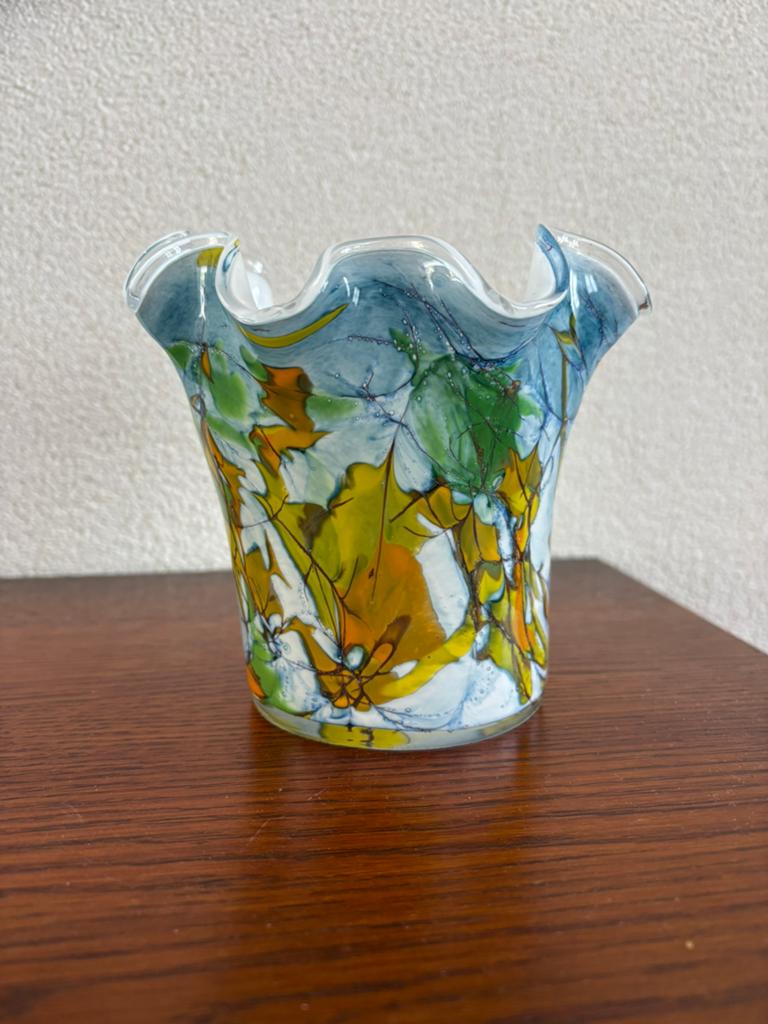 Fidrio wave vaas, 13 cm hoog, Huis en Inrichting, Ophalen of Verzenden, Overige kleuren, Glas, Minder dan 50 cm