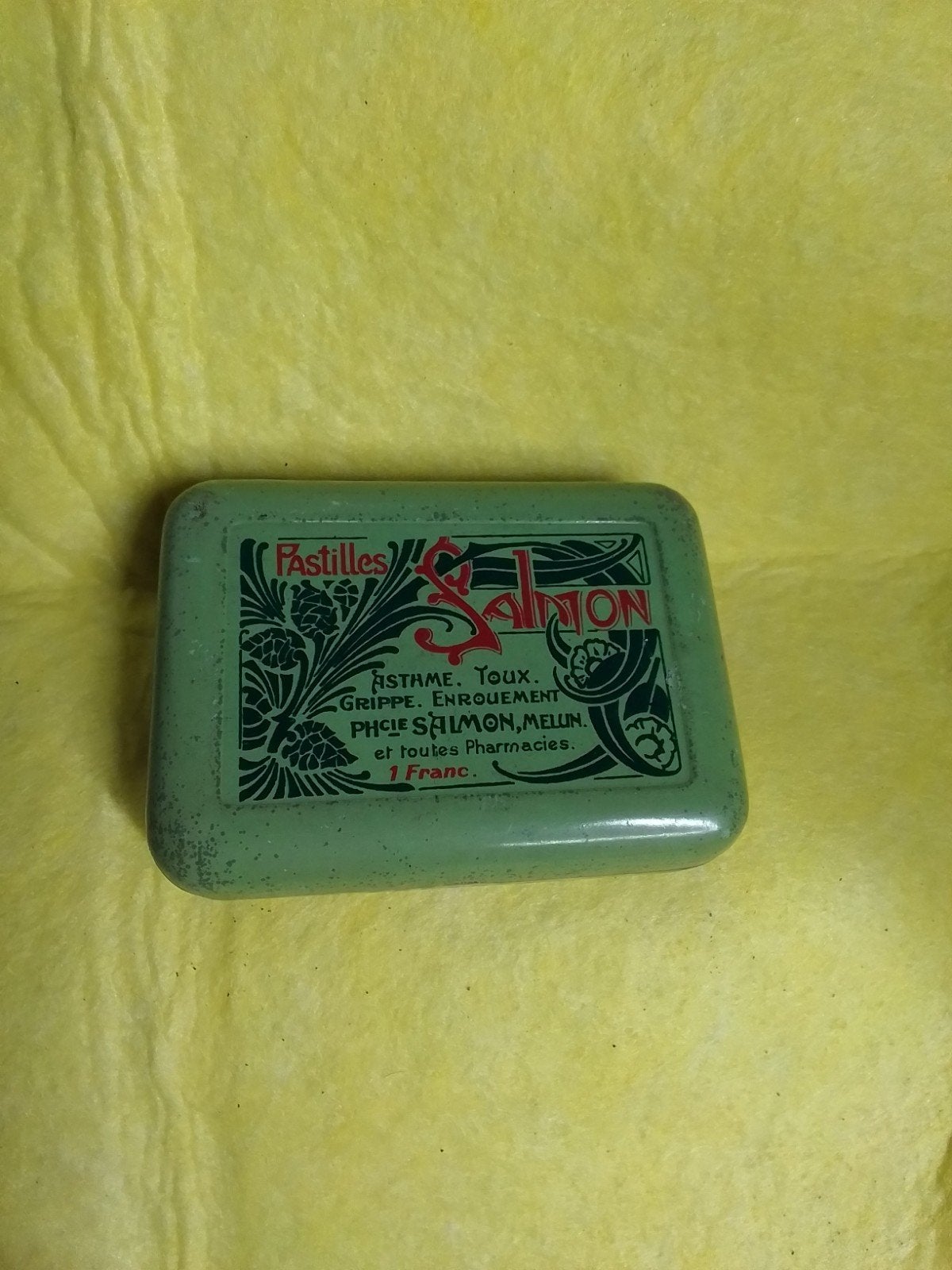 15329)Antieke Pastilles Salmon Blikje - Frans Medicijnblik, Ophalen of Verzenden