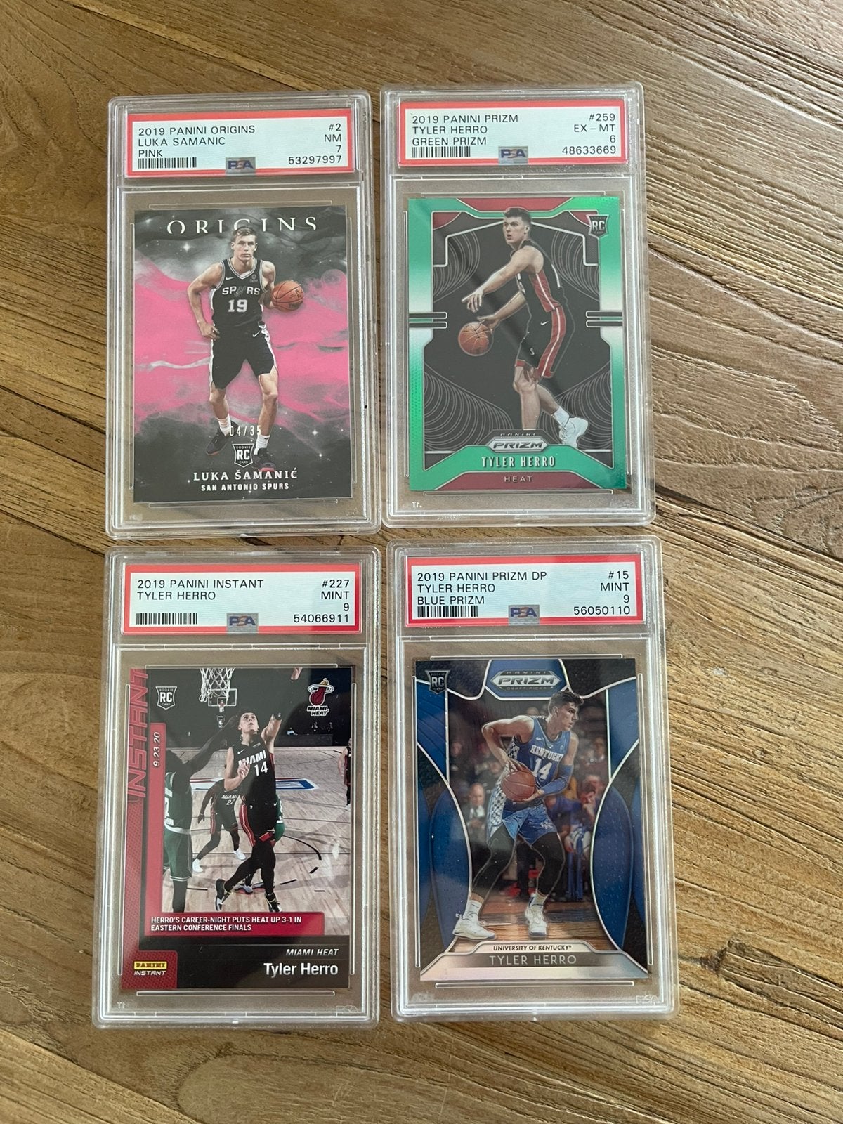 4 PSA Panini Basketbal kaarten - Allemaal Rookie kaarten, Ophalen of Verzenden, Zo goed als nieuw, Meerdere plaatjes