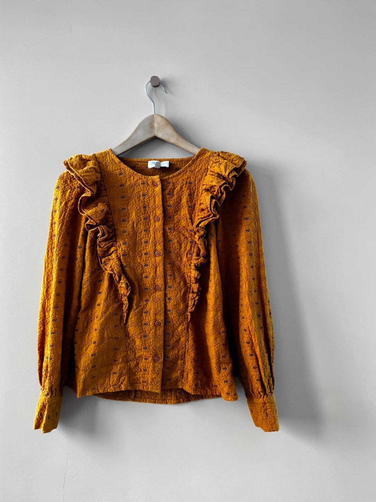 Sézane blouse shirt mosterdgeel oker geel 34 XS extra small, Ophalen of Verzenden, Zo goed als nieuw, Maat 34 (XS) of kleiner