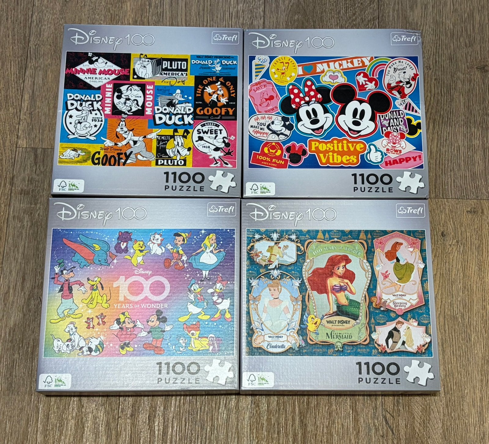 Disney puzzels 100 years 1100 stukjes, Ophalen of Verzenden, 500 t/m 1500 stukjes, Zo goed als nieuw, Legpuzzel