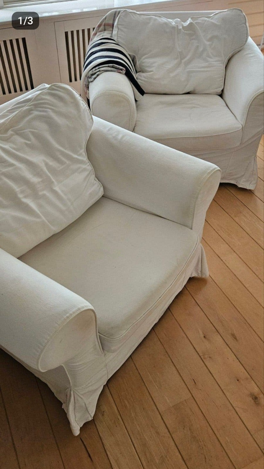 Ektorp fauteuils, Ikea 2x, gebruikt, wasbare hoes., Ophalen, Gebruikt, Eenpersoons, 75 tot 100 cm