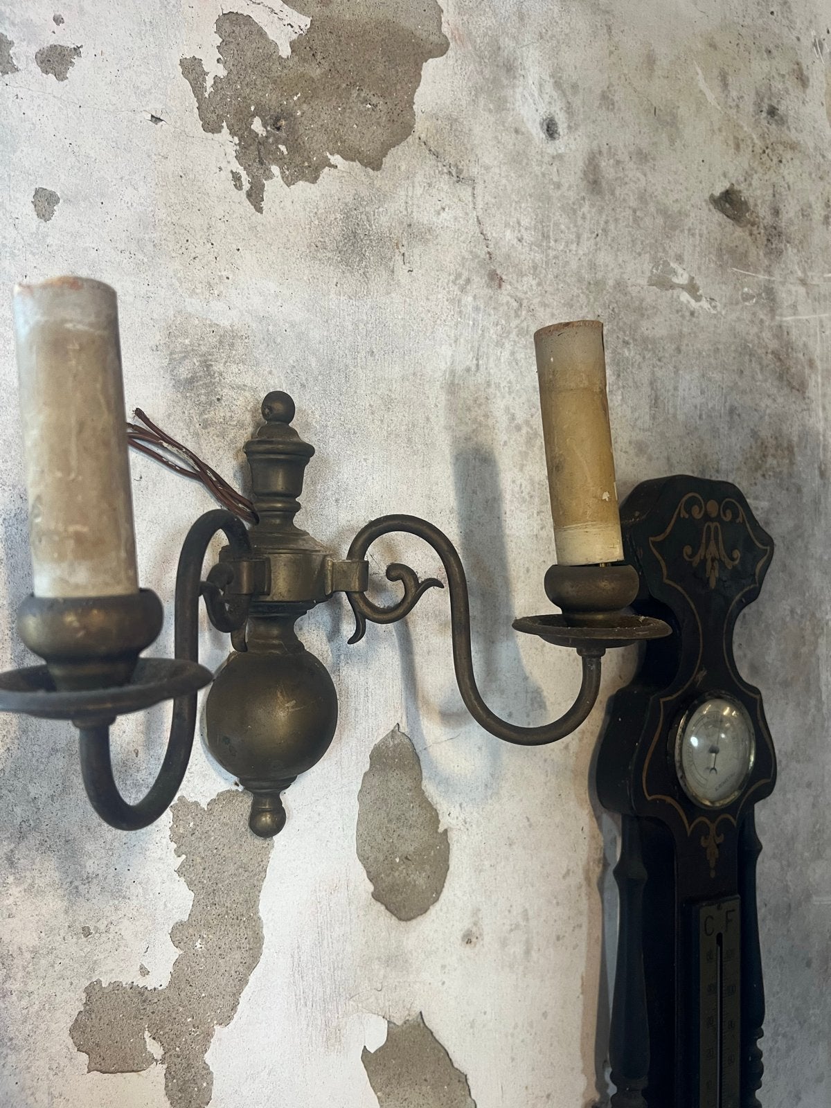 Antieke Oud-Hollandse wandlamp 2-lichts, Ophalen of Verzenden