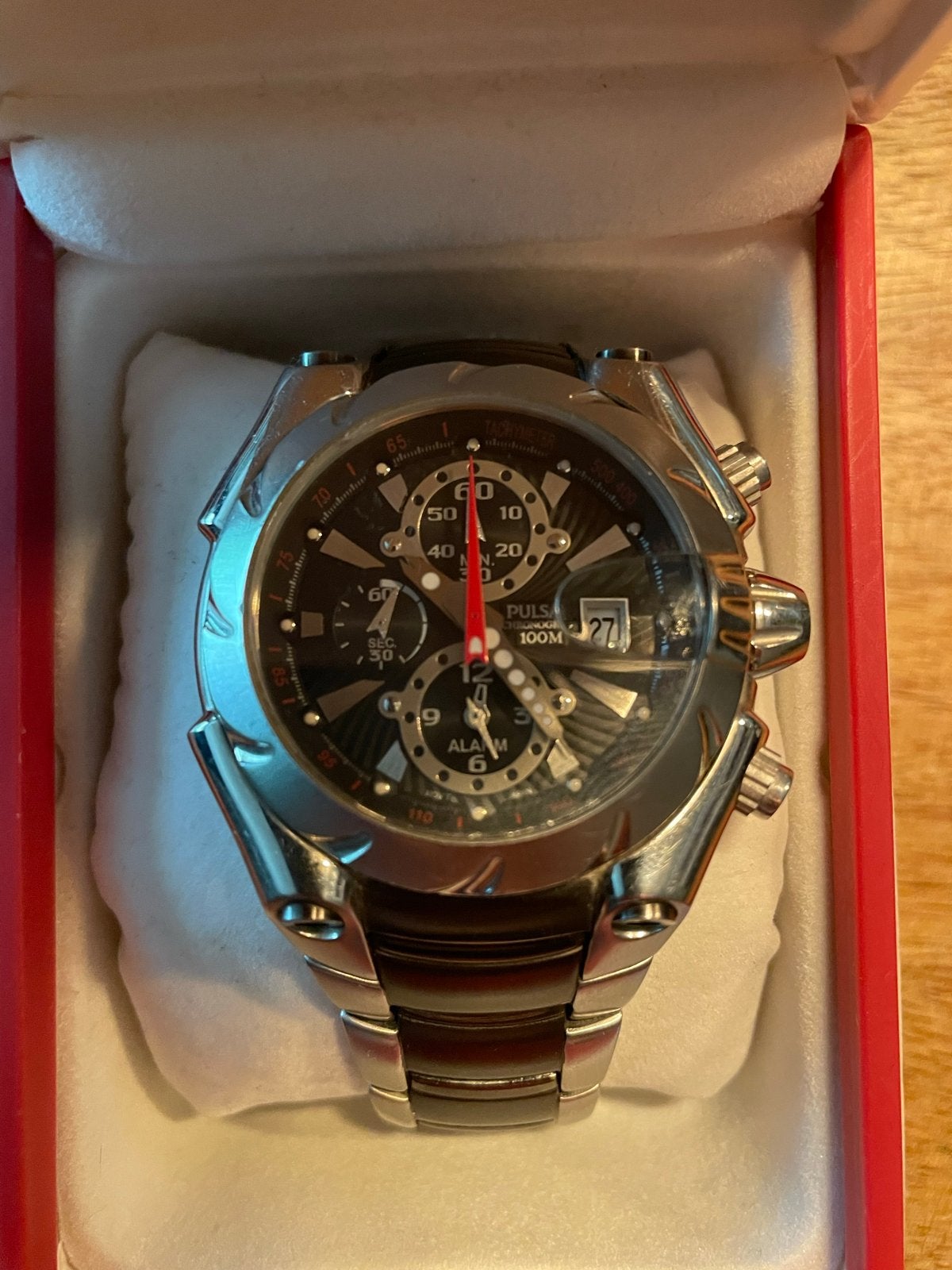 Pulsar Herenhorloge Chronograaf 100M - Zo goed als nieuw, Staal, Polshorloge, Zo goed als nieuw, Ophalen