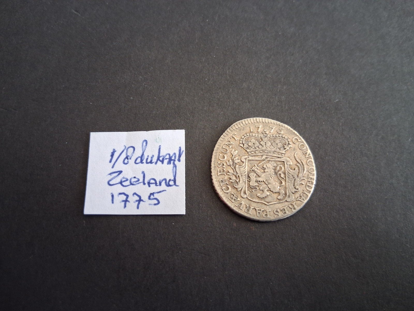 1775 , 1/8 dukaat zeeland, Vóór koninkrijk, Verzenden, Zilver, Overige waardes