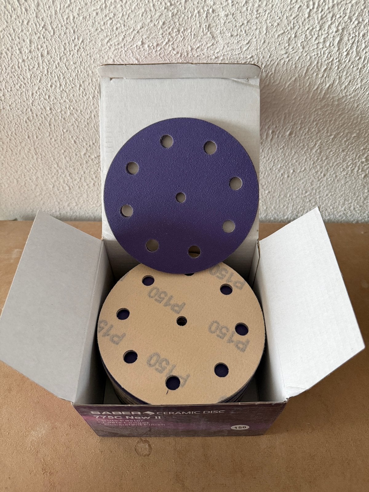 Schuurpapier klittenband 125mm 9 stofgaten nieuw 50 stuks, Ophalen of Verzenden, Zo goed als nieuw, Minder dan 600 watt, Excentrische schuurmachine
