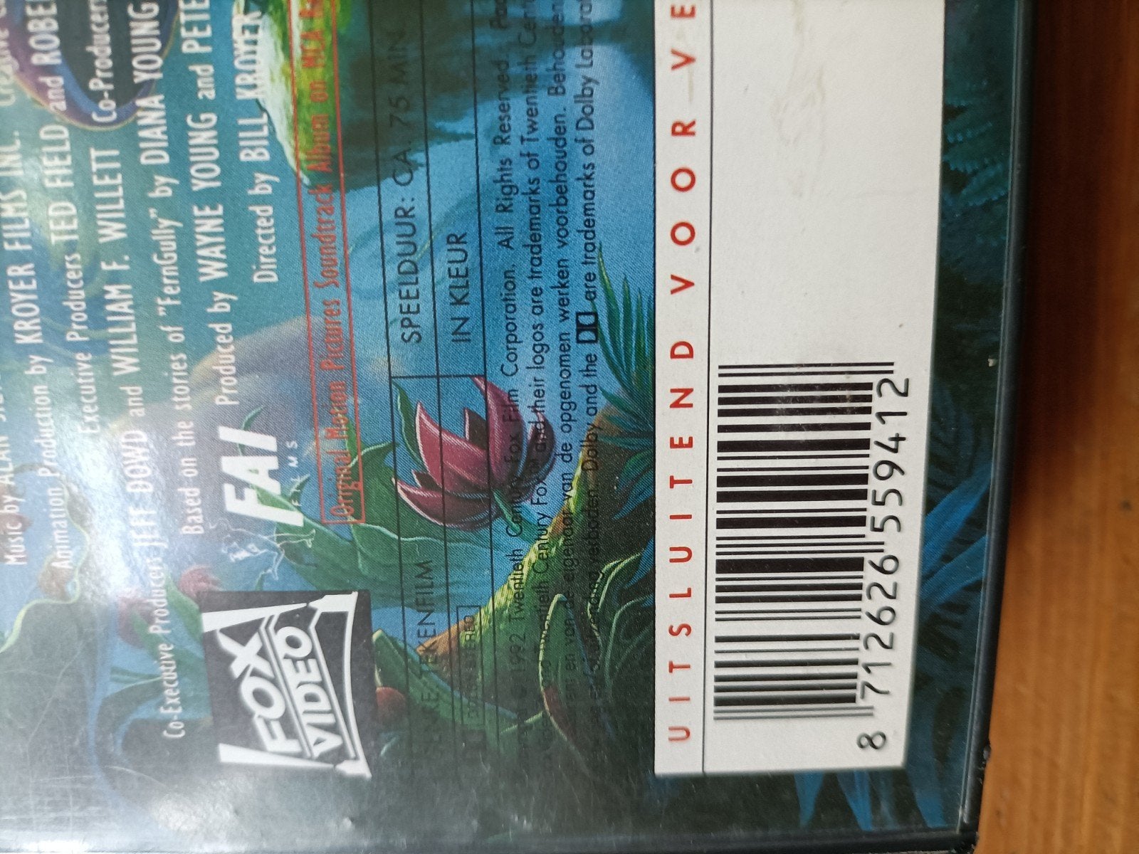 Ferngully: Het Laatste Regenwoud VHS - Nederlands gesproken, Gebruikt, Alle leeftijden, Kinderfilm, VHS