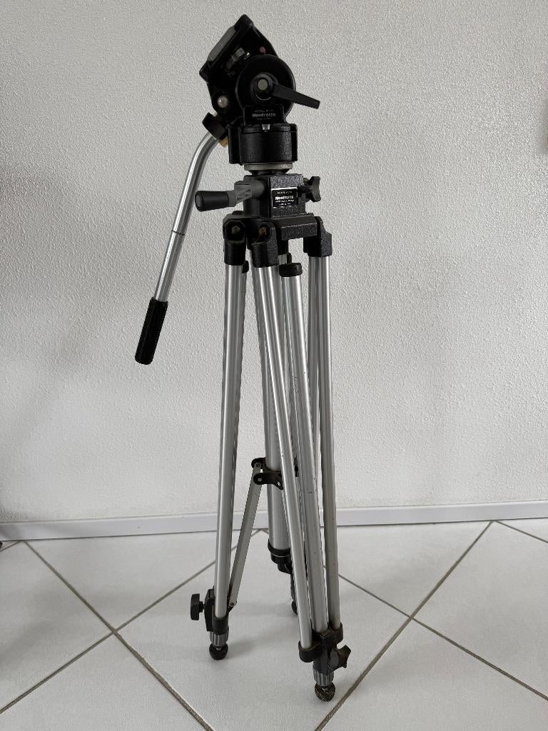 Manfrotto model #028 statief, Ophalen of Verzenden, Gebruikt, Minder dan 150 cm, Driepoot