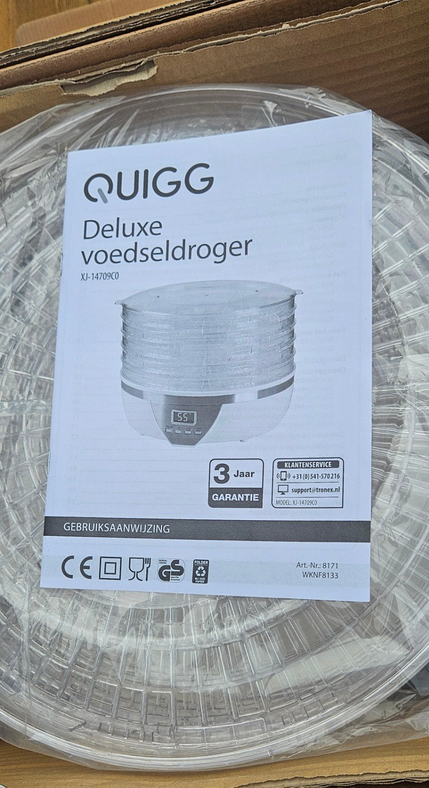 QUIGG Deluxe Voedseldroger XJ-14709C0 - Nieuw in doos, Witgoed en Apparatuur, Onderdelen en Toebehoren, Ophalen