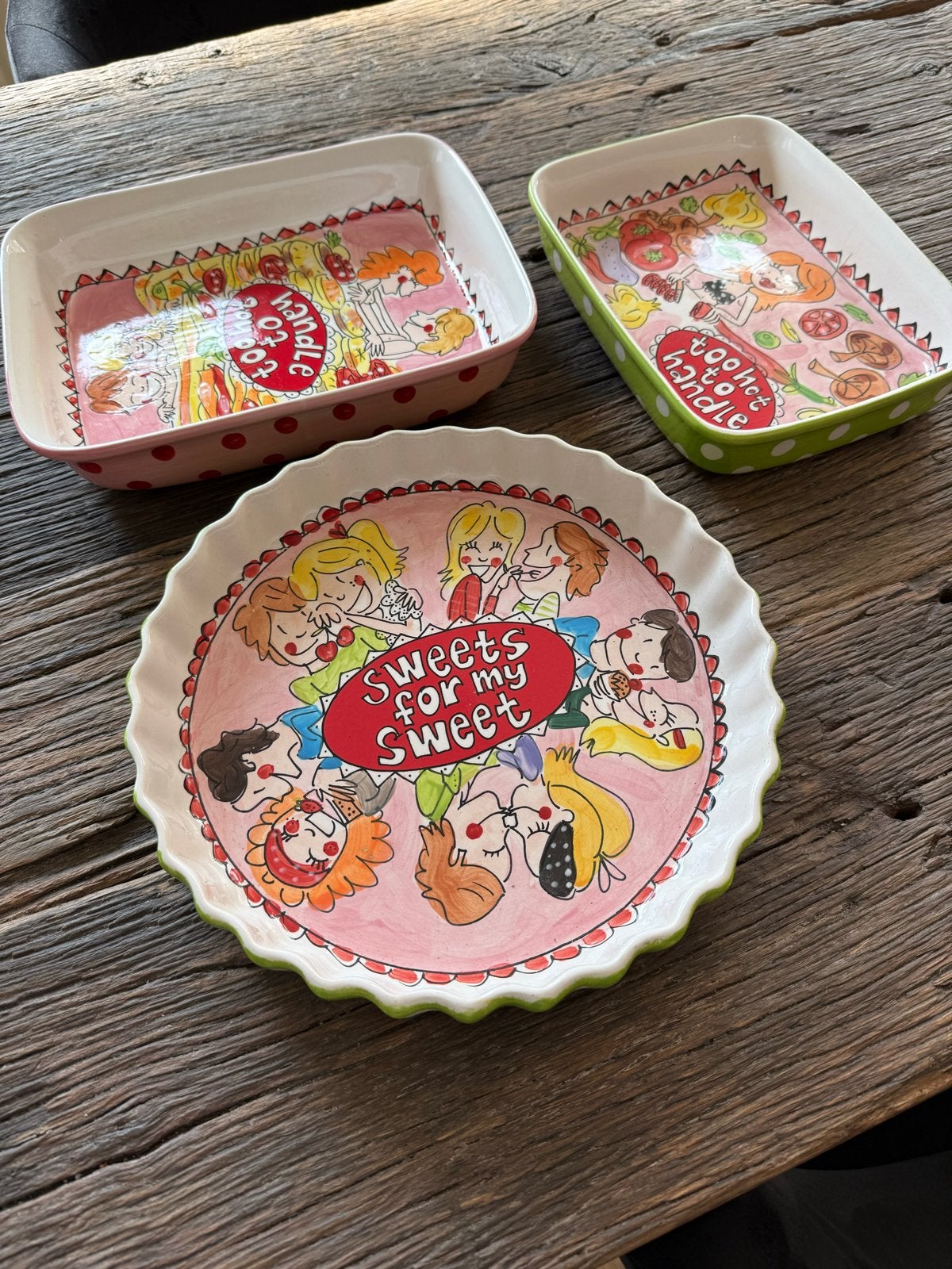 Set van 3 Blond Amsterdam ovenschalen/taartvormen, Gebruikt, Keramiek, Ophalen of Verzenden, Schaal of Schalen