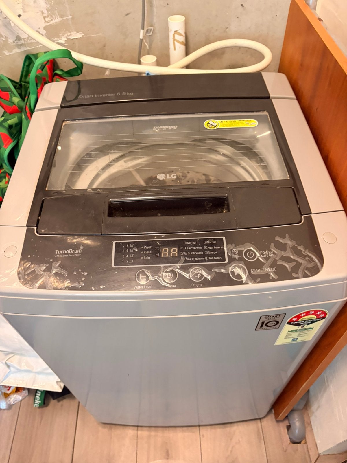 LG 6.5 kg Fully Automatic Top-Load Washing Machine, Ophalen, 8 tot 10 kg, 85 tot 90 cm, 1600 toeren of meer