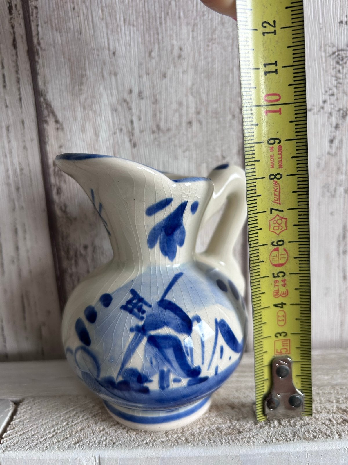 Vintage Delfts Blauw Miniatuur Kan Holland vaasje, Ophalen of Verzenden