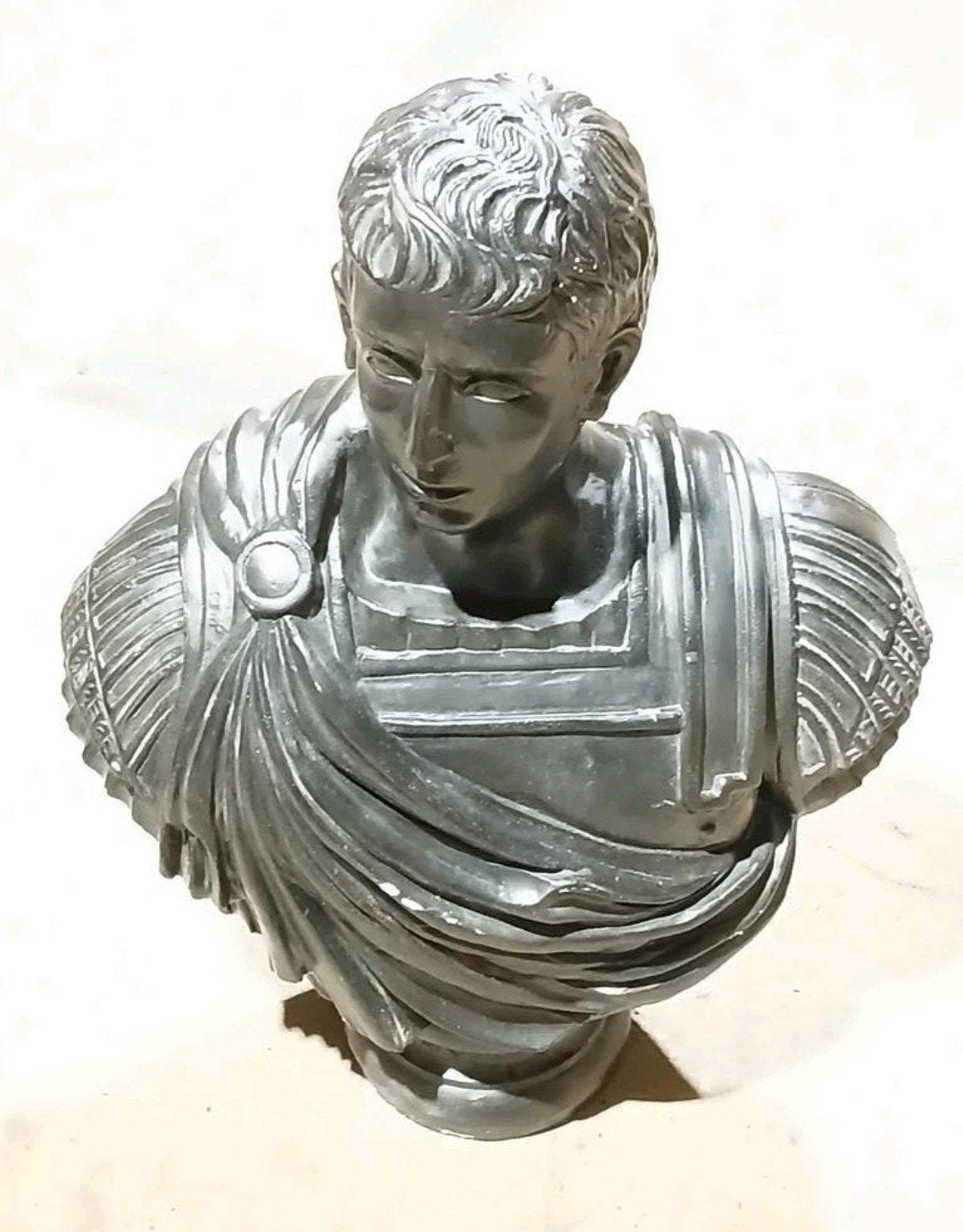 Augustus Buste Romeinse Keizer Figuur Tuin Decoratie, Antiek en Kunst, Weerbestendig, Buste, Kunststof, Zwart