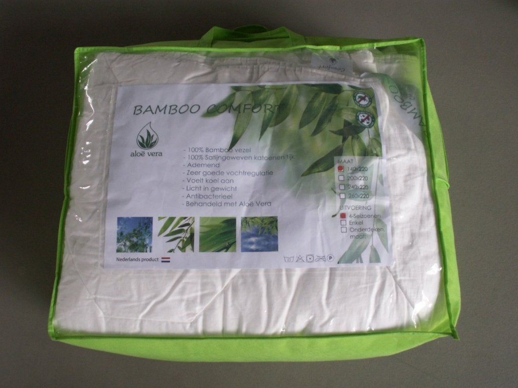 Dekbed 4 seizoenen Bamboe Comfort  1 persoons, Gebruikt, Eenpersoons, Bamboe, Wit