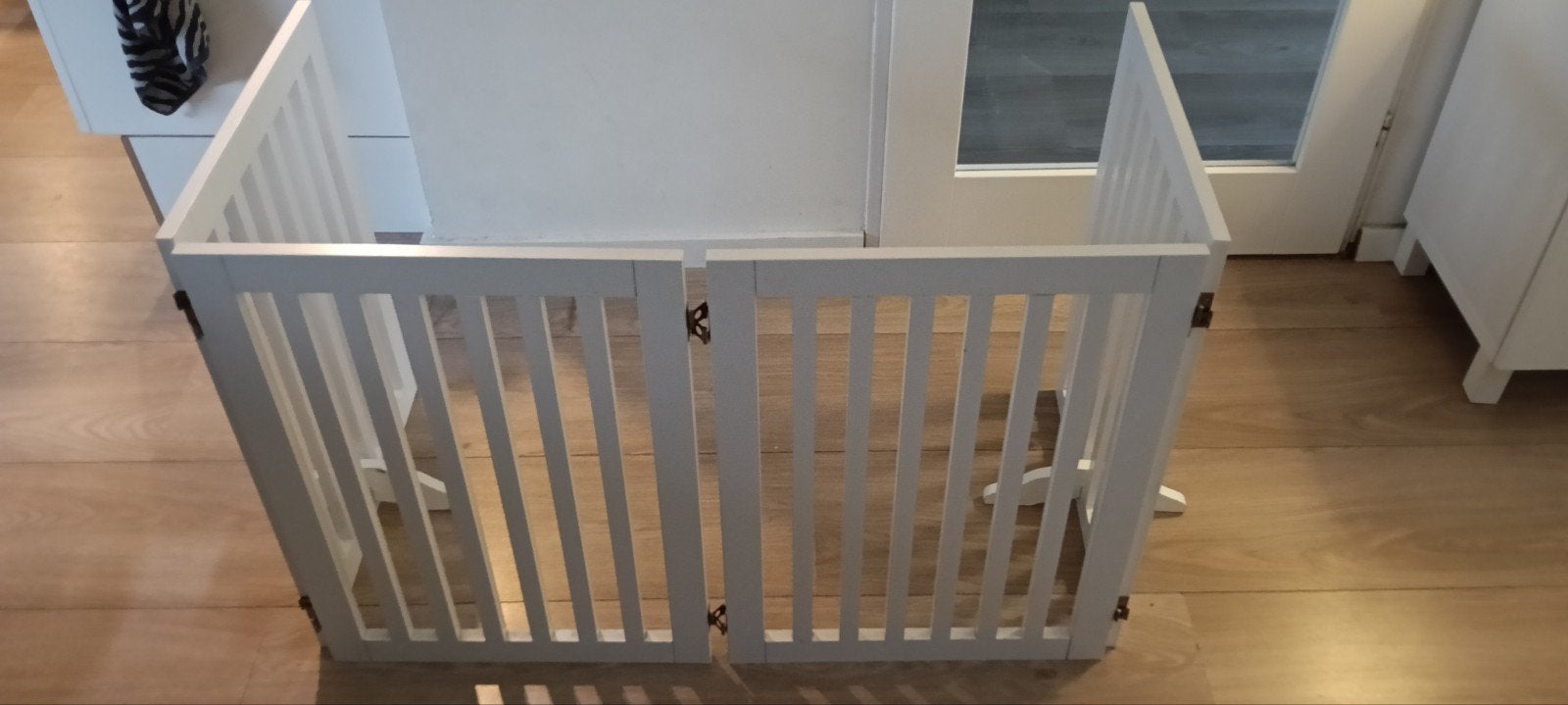 Wit houten veiligheidshek / kinderhek – 200 x 70 cm, Ophalen, Gebruikt, Overige vormen