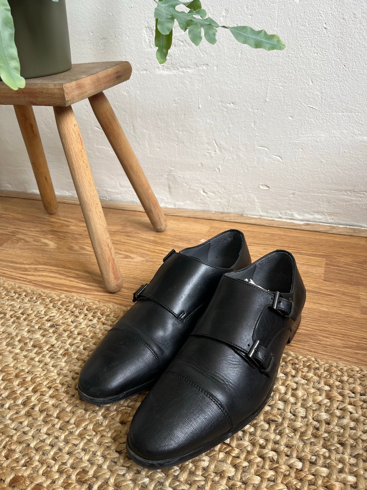 Aldo Zwarte Leren Gespschoenen - Maat 41, Kleding | Heren, Schoenen, Zwart, Ophalen of Verzenden, Gespschoenen, Zo goed als nieuw