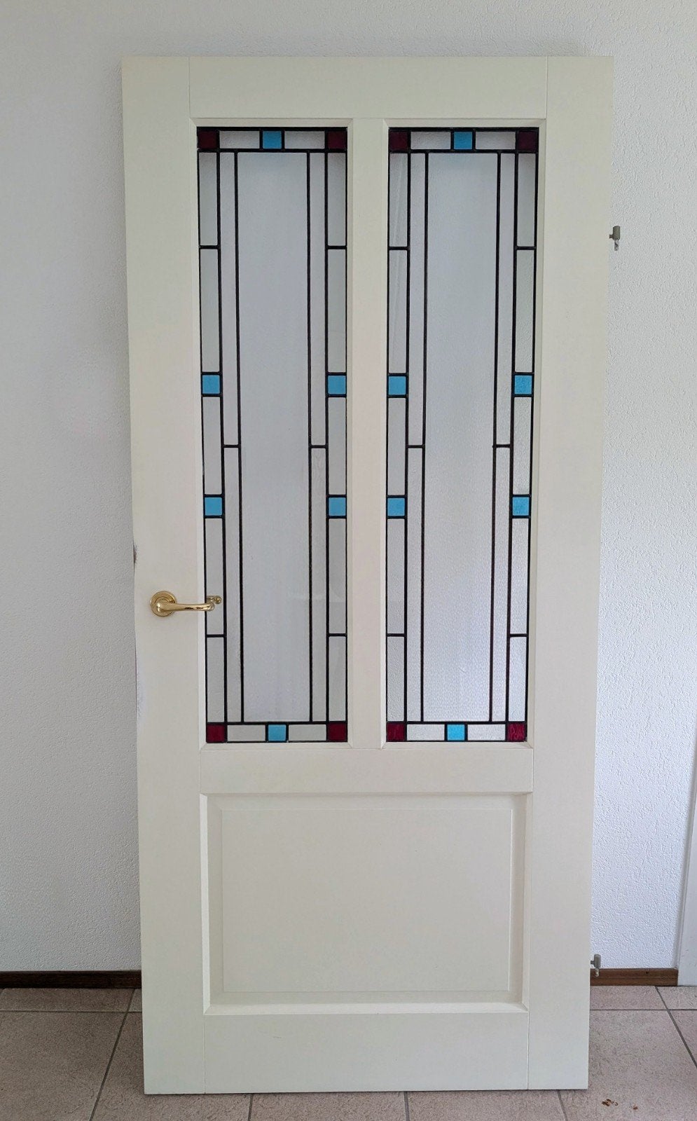 Binnendeur met glas-in-lood, Doe-het-zelf en Verbouw, Deuren en Horren, Ophalen, Gebruikt, Binnendeur, Glas
