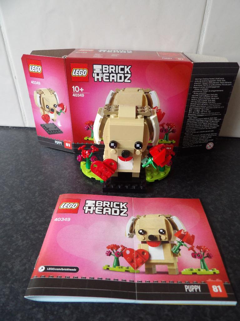 Als nieuw Lego Brickheadz 40349 Valentijnspuppy nr 81 incl d, Compleet, BrickHeadz, Lego, Ophalen of Verzenden