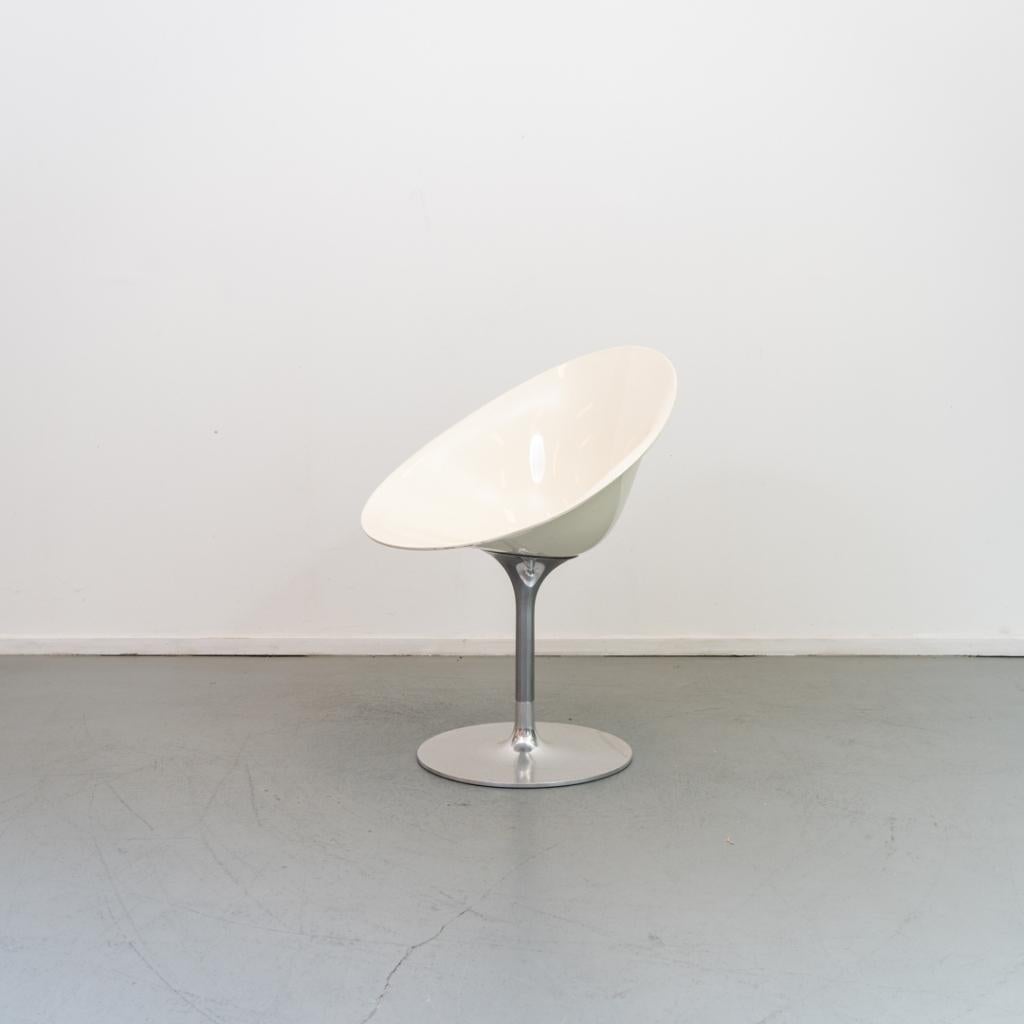 1x Kartell Eros 4835 Draaibare Kuipstoel Wit - Chroom, Niet ingevuld, Gebruikt, Wit, Niet ingevuld