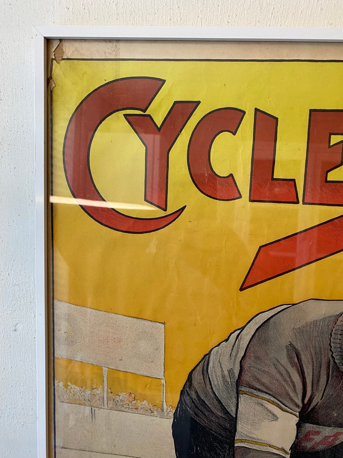 Cycles Lea et Norma grote reclameposter in lijst , jaren 10, Ophalen, Met lijst, Deurposter of groter, Reclame