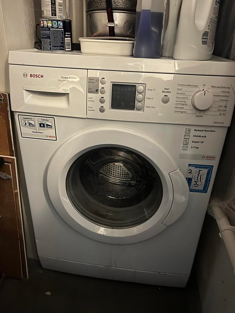 Bosch Maxx 7 VarioPerfect Wasmachine - Gebruikt, Werkt Prima, Ophalen, Gebruikt, 85 tot 90 cm, 1200 tot 1600 toeren