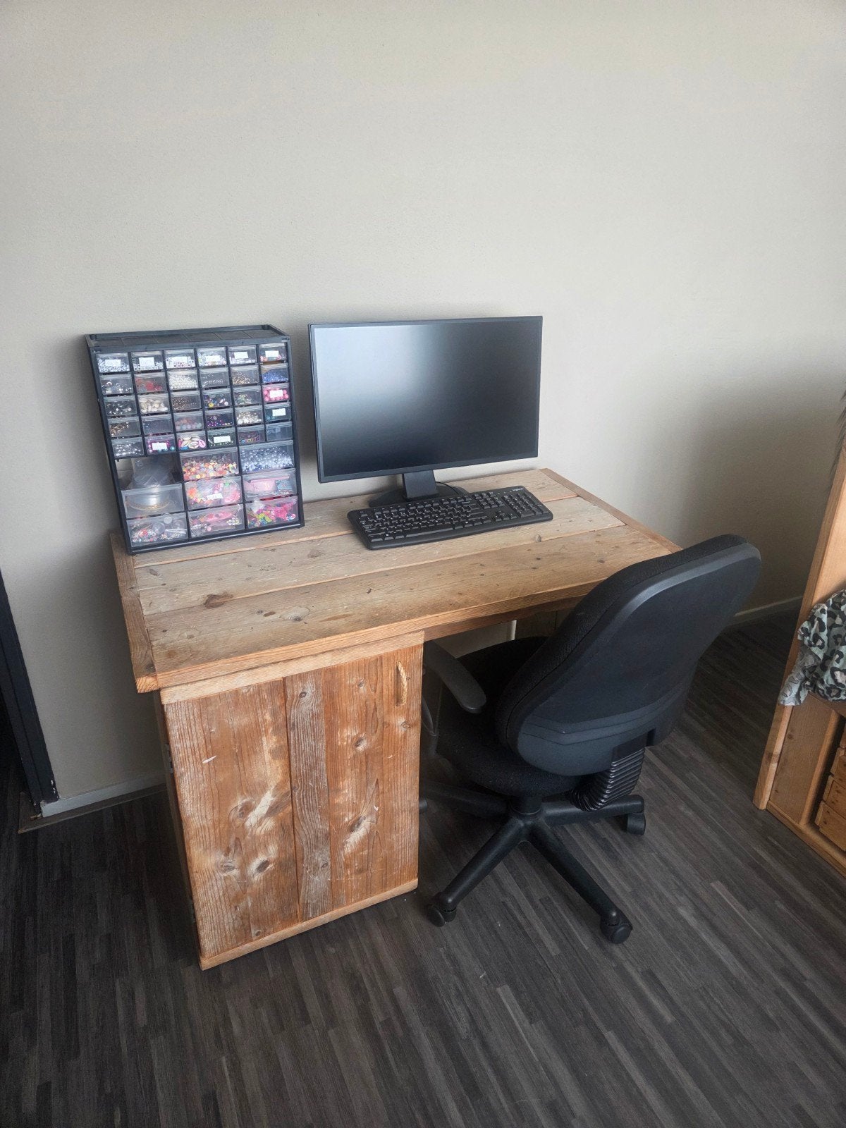 Steigerhouten bureau - robuust en stijlvol, Huis en Inrichting, Ophalen, Hout, Bruin, Zo goed als nieuw