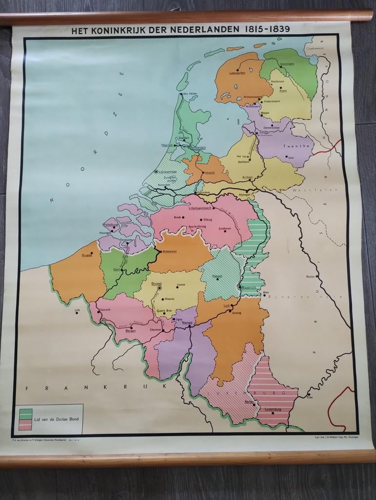 Historische wandkaart:, Antiek en Kunst, Ophalen, Aardrijkskunde