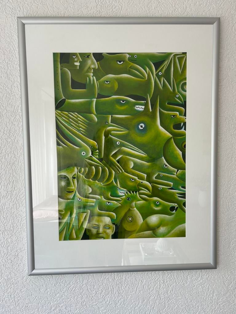 Schilderij met bijzondere voorstelling, Antiek en Kunst, Kunst | Litho's en Zeefdrukken, Ophalen