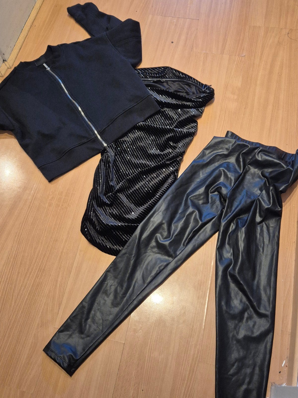 Zwart jurkje vest en legging set  Maat S, Zwart, Ophalen of Verzenden, Zo goed als nieuw, Maat 36 (S)