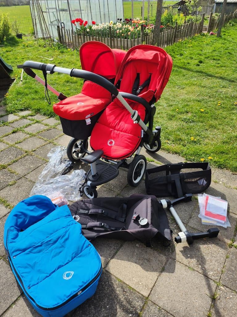 Bugaboo Donkey Duo - Complete Duowagen met Accessoires, Ophalen, Gebruikt, Bugaboo, Duowagen