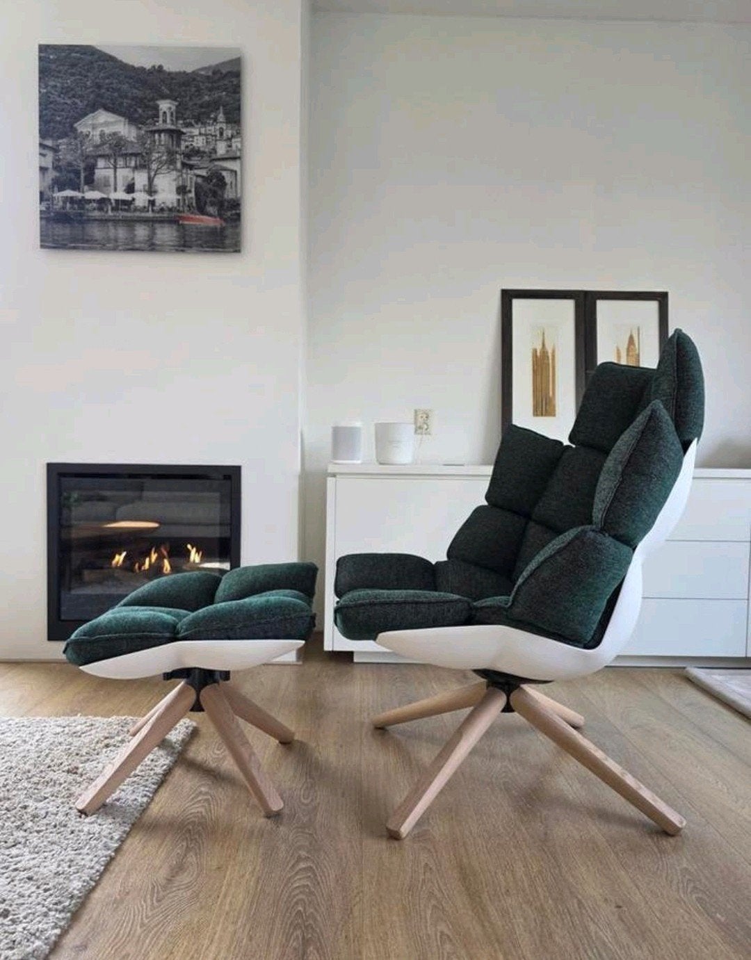 B&B Italia Husk fauteuil + Ottoman Patricia Urquiola nieuw!, Ophalen of Verzenden, Leer