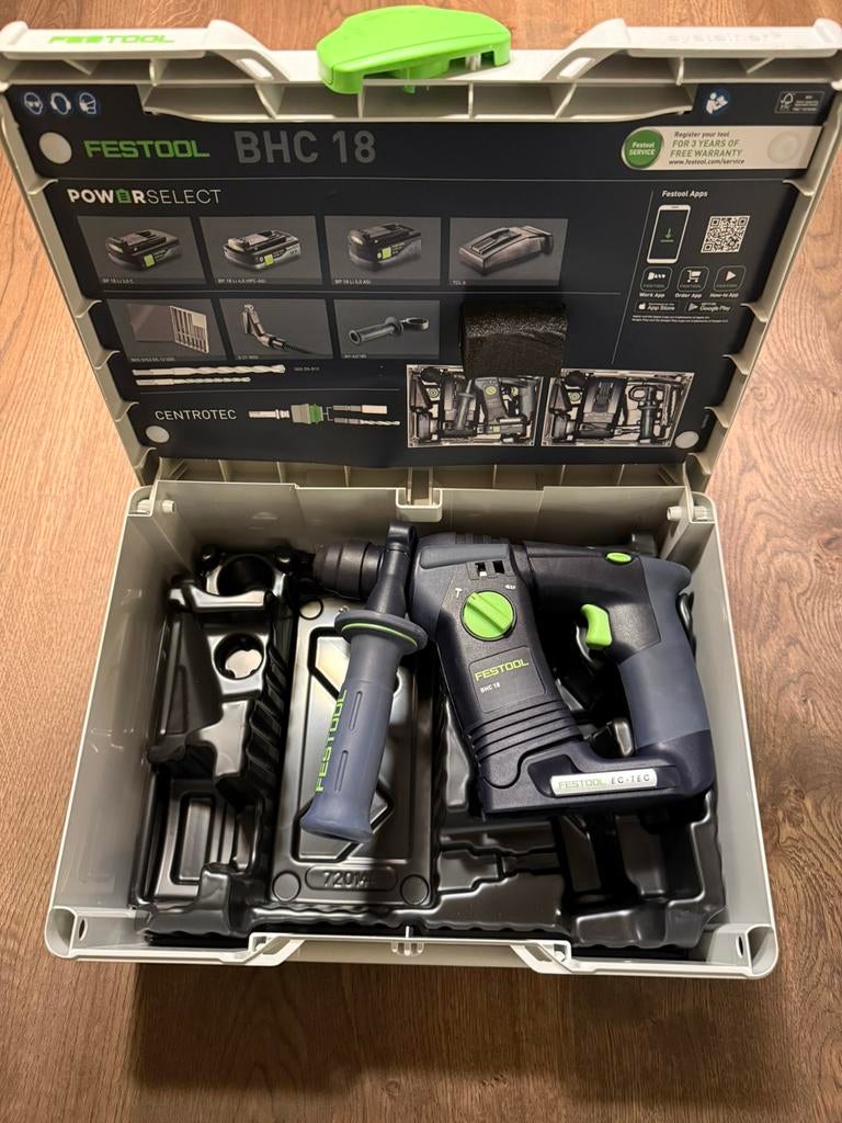 Festool BHC 18 klopboormachine accu nieuw in systainer, Doe-het-zelf en Verbouw, Gereedschap | Boormachines, Ophalen of Verzenden