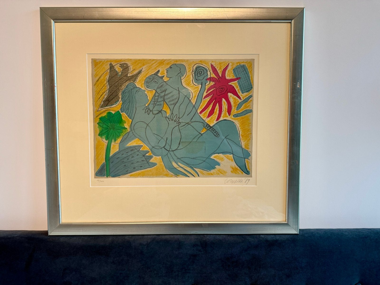 Corneille – Le Tigre Amoureux (1989) – gesigneerde litho, Ophalen, 72 cm, Flora en Fauna, Lithografie
