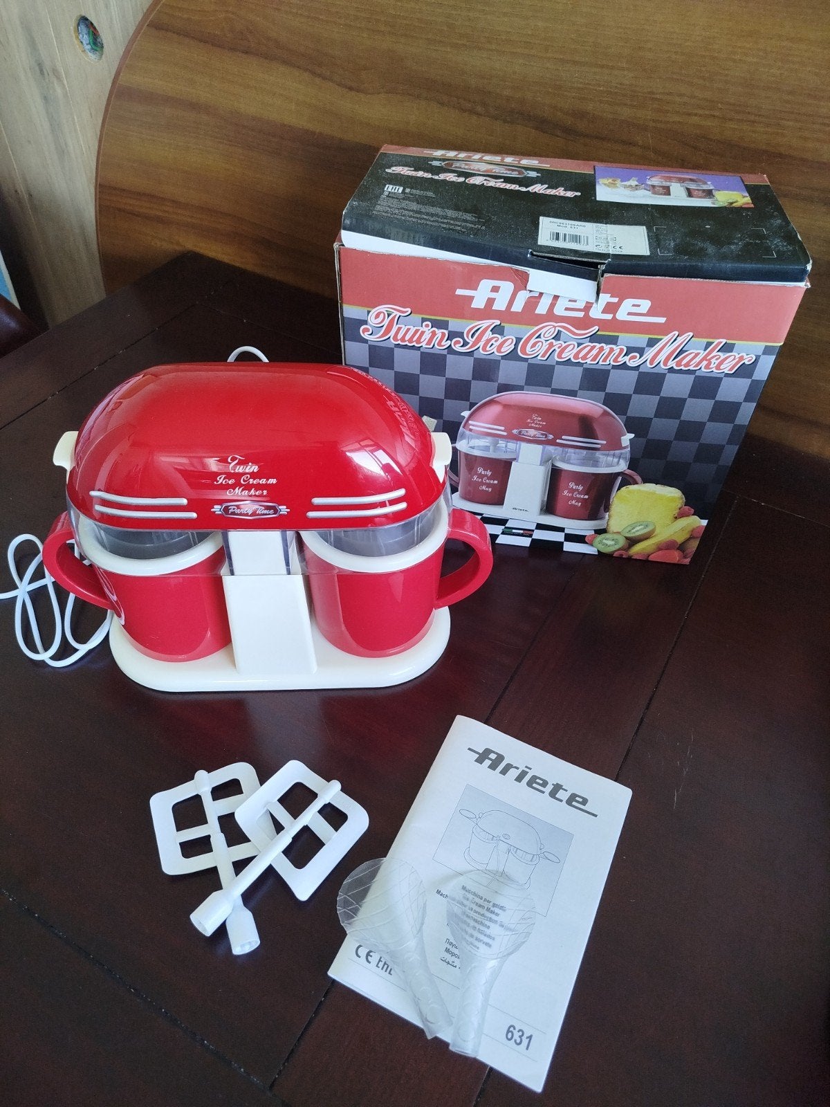 Ariete Twin Ice Cream Maker - Zelfgemaakte IJsjes, Ophalen of Verzenden