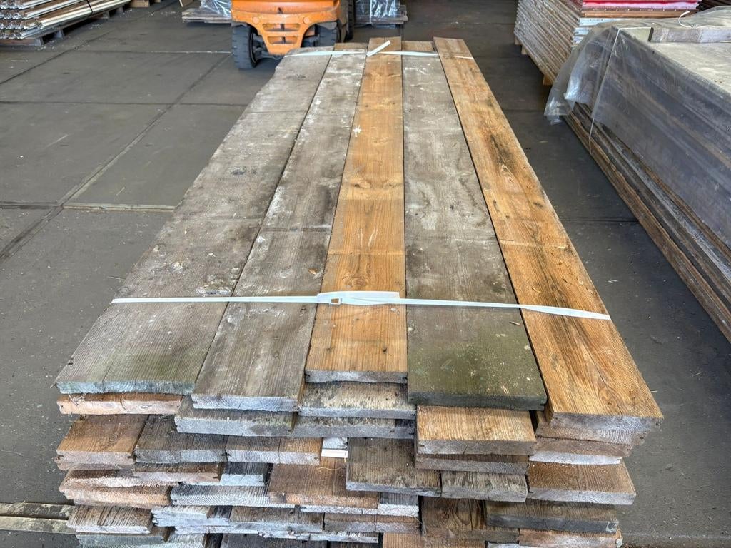 Partij Lariks barnwood planken | 35 mm dikte | 190 m2, Gebruikt, Info@woodfarm.nl, 4251NT, 10 m² of meer