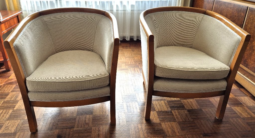 Twee identieke fauteuiltjes, Huis en Inrichting, Fauteuils, Ophalen, Gebruikt, Klassiek, 75 tot 100 cm