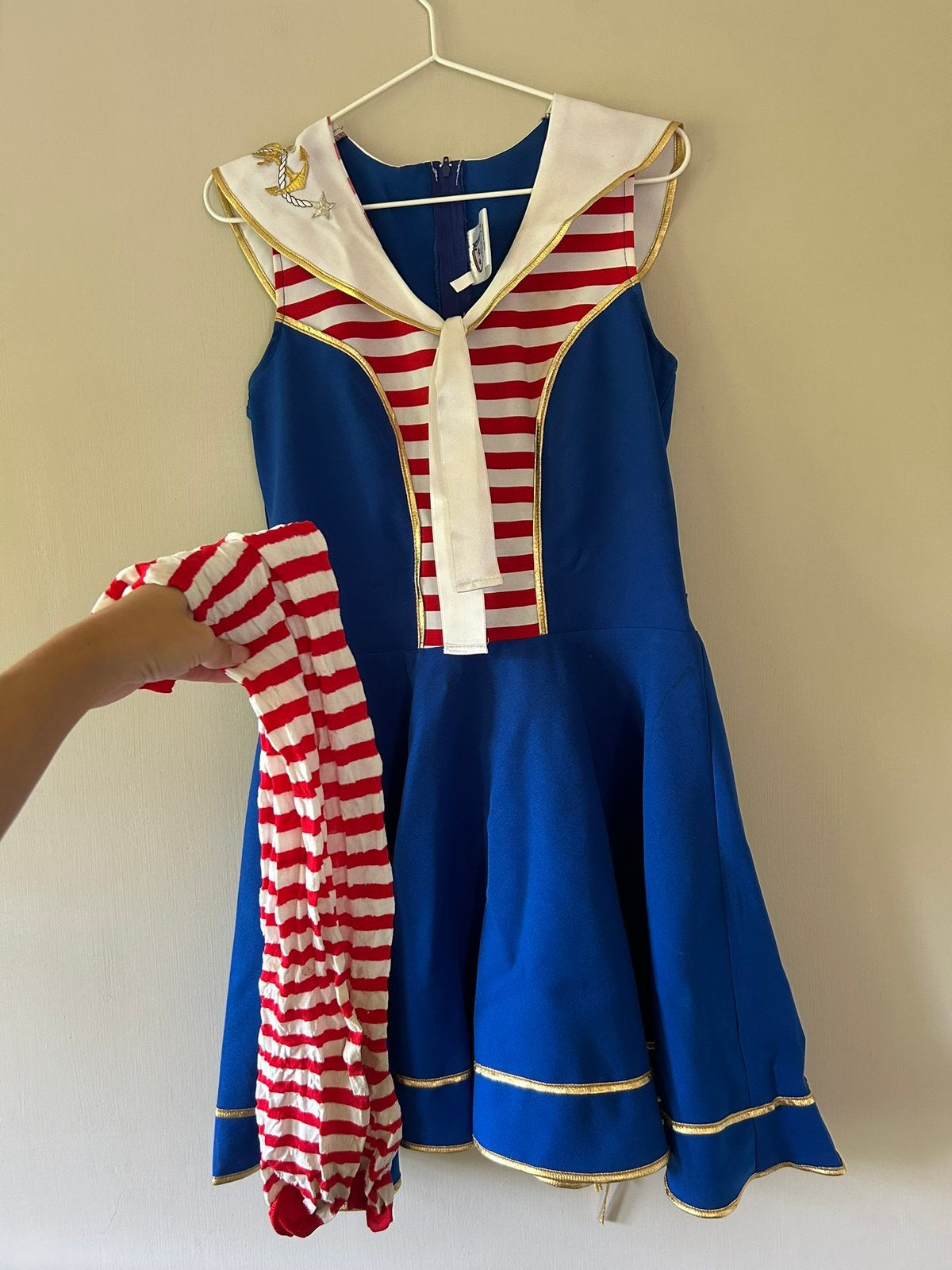 Marine carnaval kleding outfit, Carnaval, Ophalen of Verzenden, Zo goed als nieuw, Kleding