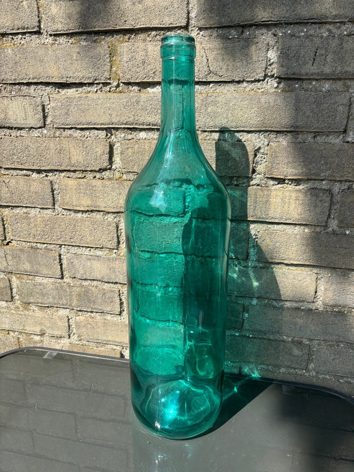 Grote groene glazen fles - Decoratieve vaas, Ophalen