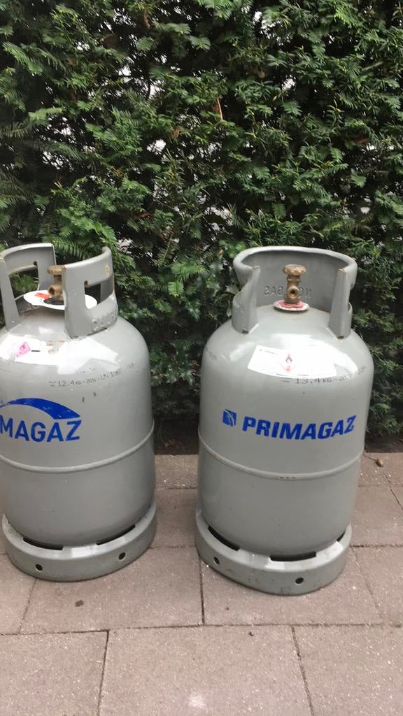 Volle grote gasflessen, Caravans en Kamperen, Kampeeraccessoires, Ophalen, Zo goed als nieuw