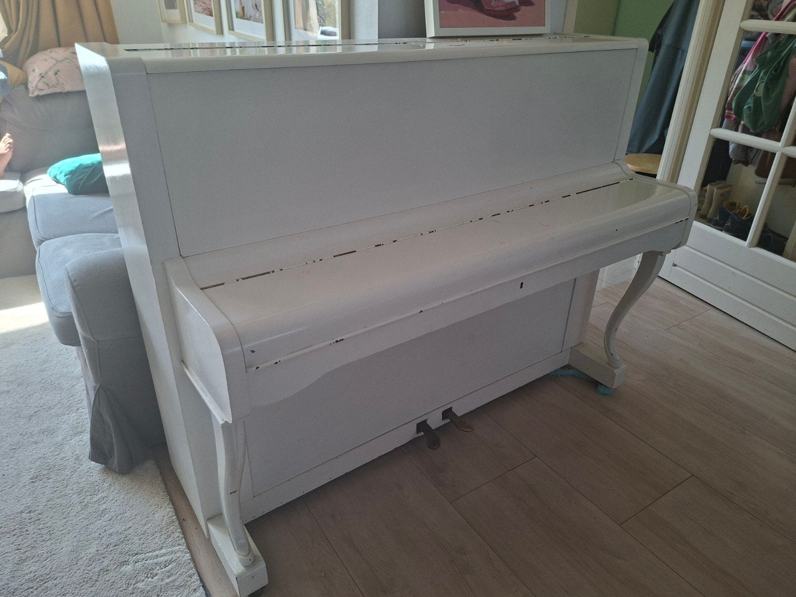 Gratis af te halen: Paul & Co piano (wit), Ophalen, Gebruikt, Wit, Piano