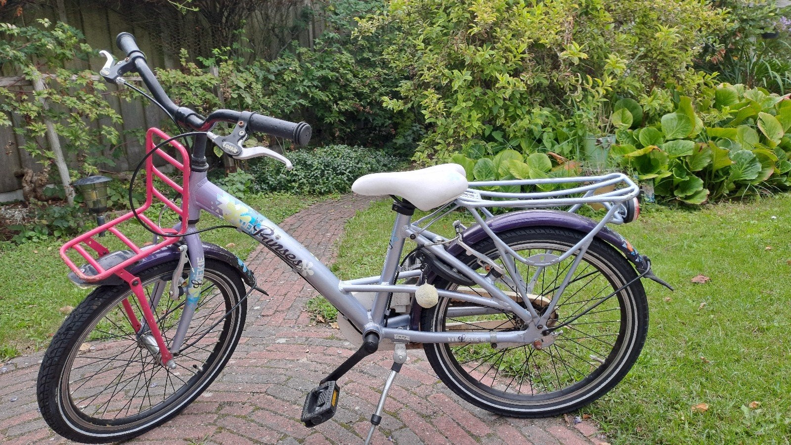 Prima kinderfietsje, Ophalen, Terugtraprem, Gebruikt, 14 inch of minder